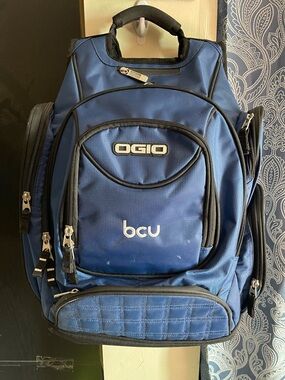 OGIO® Metro Ballistic Pack, Indigo, Multi Pocket Padded Backpack With Logo